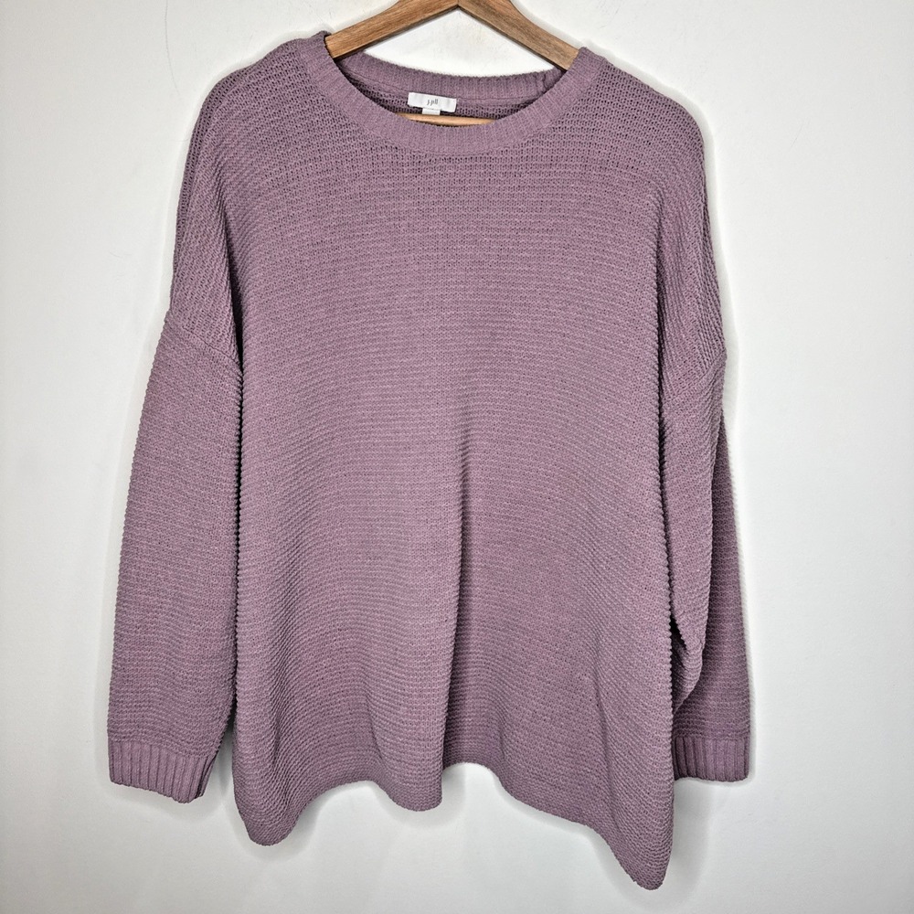 J. Jill Chenille Knit Sweater Dolman Sleeve Chunky Cozy Soft Coastal Stretch XL